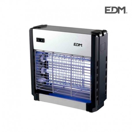 EDM Mata Insetos Profissional Eletrónico até 15 m2 com 2x 6 W Tubos de Luz Actinica 26x26x10 cm - 8425998060119