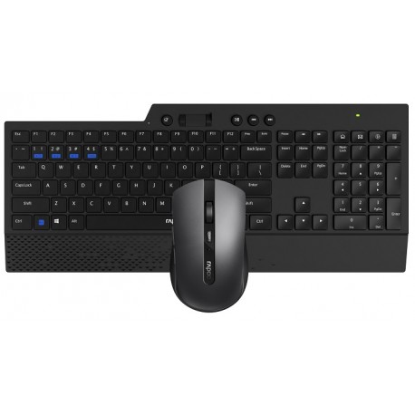 Kit Teclado + Rato RAPOO 8200T Multi-mode Wireless Desktop Combo Set Black - 6940056194084