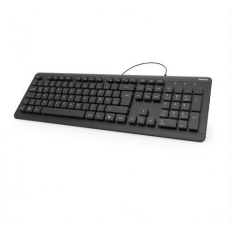 HAMA KZ-600 Teclado Impermeável com Cabo USB QWERTY PT Preto - 4047443459794