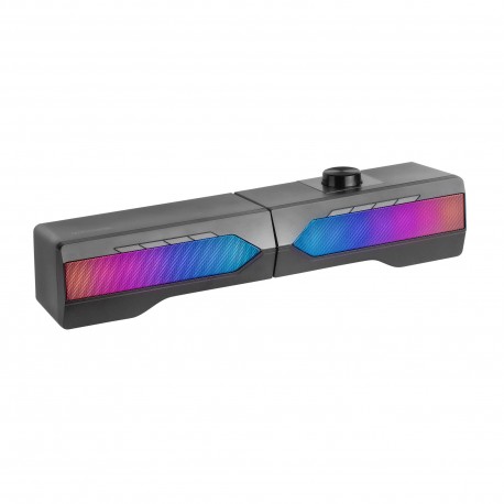 Mars Gaming MSDUO RGB Soundbar + 2.0 Speakers, Coluna Soundbar, Com Fios e Sem Fios, 15 W, Preto - 8437023094983