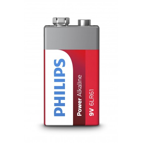 Philips Power Alkaline Pilha Alcalina 6LR61P1B/10 9 V Blister 1 Unidade - 8712581550042