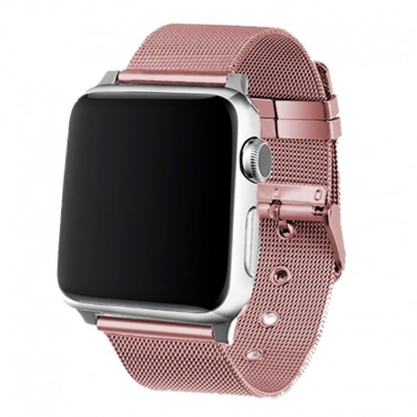 COOL Bracelete para Apple Watch Series 1 / 2 / 3 / 4 / 5 / 6 / 7 / SE 42 / 44 / 45 mm Metal Rosa - 8434847060446