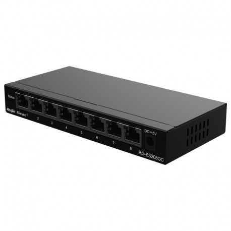 Reyee RG-ES208GC Reyee Switch Cloud Capa 2 8 portas RJ45 Gigabit - 6971693271869