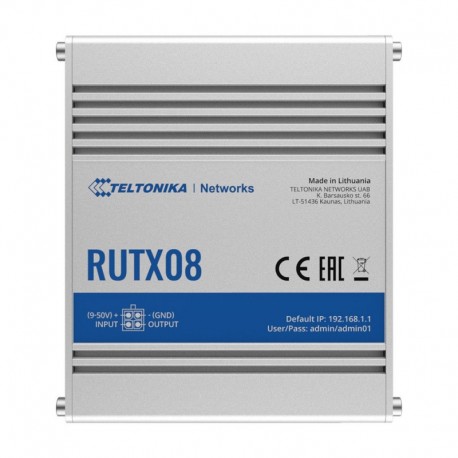 Teltonika TK-RUTX08 Teltonika Router Industrial 4 puertos Ethernet RJ45 Gigabit - 4779027312477