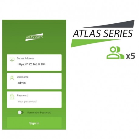 Zkteco ZK-ATLAS-APP-5 Licencia app Control de Accesos Capacidad 5 usuarios