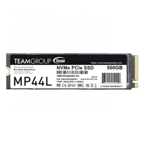 SSD M.2 PCIe 4.0 NVMe Team Group 500GB MP44L-5000R/3700W-440/545K IOPS - 0765441062054