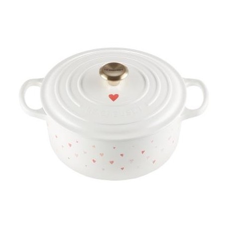 LE CREUSET - Cocotte Red. Evol. 22 Branca Corações 21177228451450 - 0024147323693