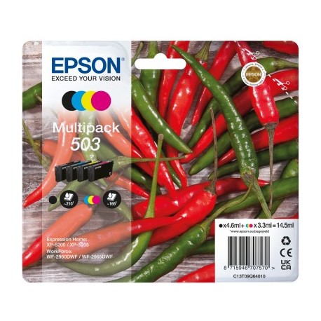 Tinteiro EPSON Multipack 4 503 Cores + Alarme RF - WF-296x. XP-520x - 8715946707587
