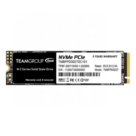 SSD M.2 PCIe NVMe Team Group 2TB MP33 PRO-2400R/2100W-220/200K IOPS - 0765441052420