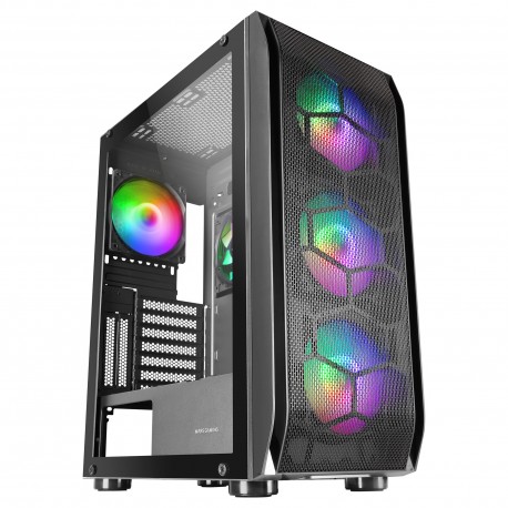 Caixa MARS GAMING MC-KX E-ATX XL CASE.5X 12CM ARGB FAN + CONTROLLER.CPU FREEZER.GLASS.FRONT MESH.BLK - 8435693102557