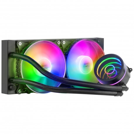 Cooler MARS GAMING ML-ONE240 WATERCOOLING AIO. 2X12CM FRGB FAN. INFINITY MIRROR. BLACK - 8435693102373