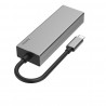 Hub HAMA USB-C Multiportas. 4 Ports. 2 X USB-A. USB-C. LAN Ethernet.Aluminio - 200108 - 4047443436801