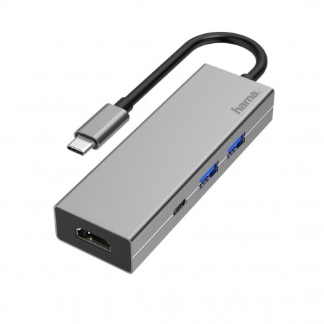 Hub HAMA USB-3.1-Type-C- Hub HAMA 1:3 "Alu" + HDMI. Aluminio - 200107 - 4047443436795