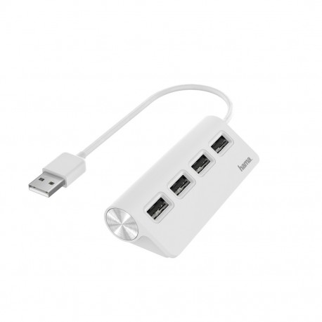 Hub HAMA 4 USB 2.0. 480 Mbit/s Branco - 200120 - 4047443436917