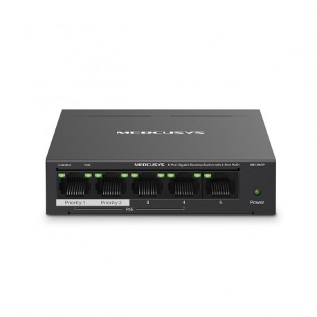 Switch MERCUSYS 5-Port Gigabit Desktop Switch With 4-Port PoE+ - 6957939001186