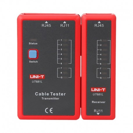 Uni-trend UT681L Tester de cabos Verificaçao do estado dos cabos RJ45/RJ11 - 6935750568101