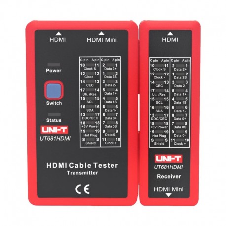 Uni-trend UT681HDMI Tester de cabos Verificaçao do estado dos cabos HDMI/MINI-HDM - 6935750568125
