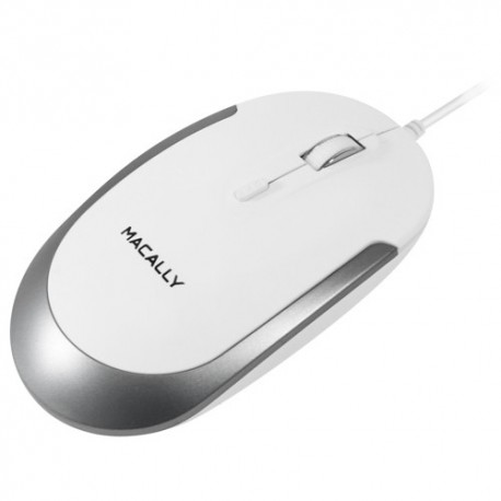Macally Rato DynaMouse USB White/Silver - 8717278769592