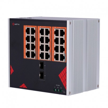Safire SF-SWI2624HIPOE-GF-AC-390-DIN Switch Safire de Alimentaçao AC industrial 90~264V 24 portas Gigabit + 2 SFPs Gigabit - 8435325476452