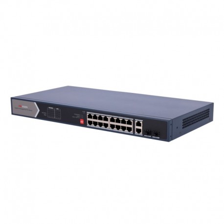 Hikvision DS-3E0520HP-E Switch PoE Hikvision 18 portas RJ45 Gigabit + 2 portas Gigabit SFP - 6941264031628