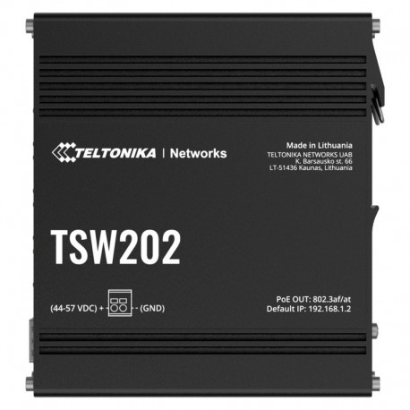 Teltonika TK-TSW202 Teltonika Switch PoE Gestionavel Industrial 8 portas Ethernet RJ45 Gigabit +2 SFP Gigabit - 4779051840281