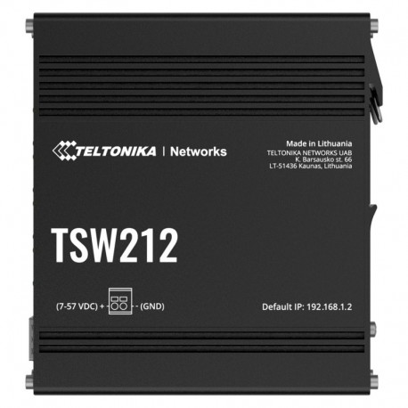 Teltonika TK-TSW212 Teltonika Switch PoE Gestionable Industrial 8 portas Ethernet RJ45 Gigabit +2 SFP Gigabit - 4779051841370