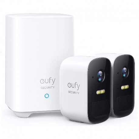 Eufy EUFY-CAM2C-S210 2 Camaras + 1 HomeBase Eufy da Anker 1080p / 6700 mAh / Sensor PIR + Humano - 0194644015305